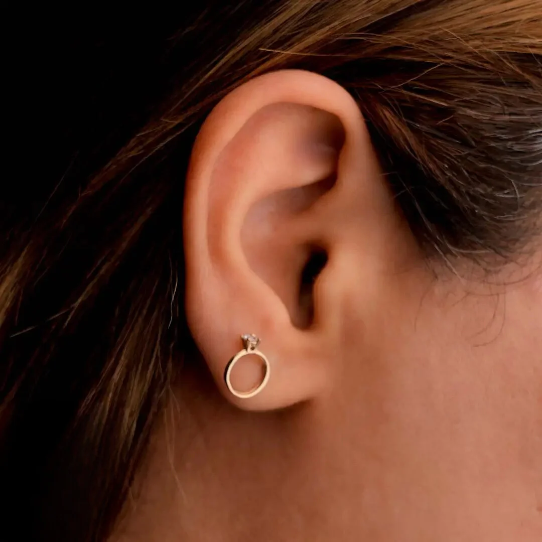 گوشواره میخی تک نگین