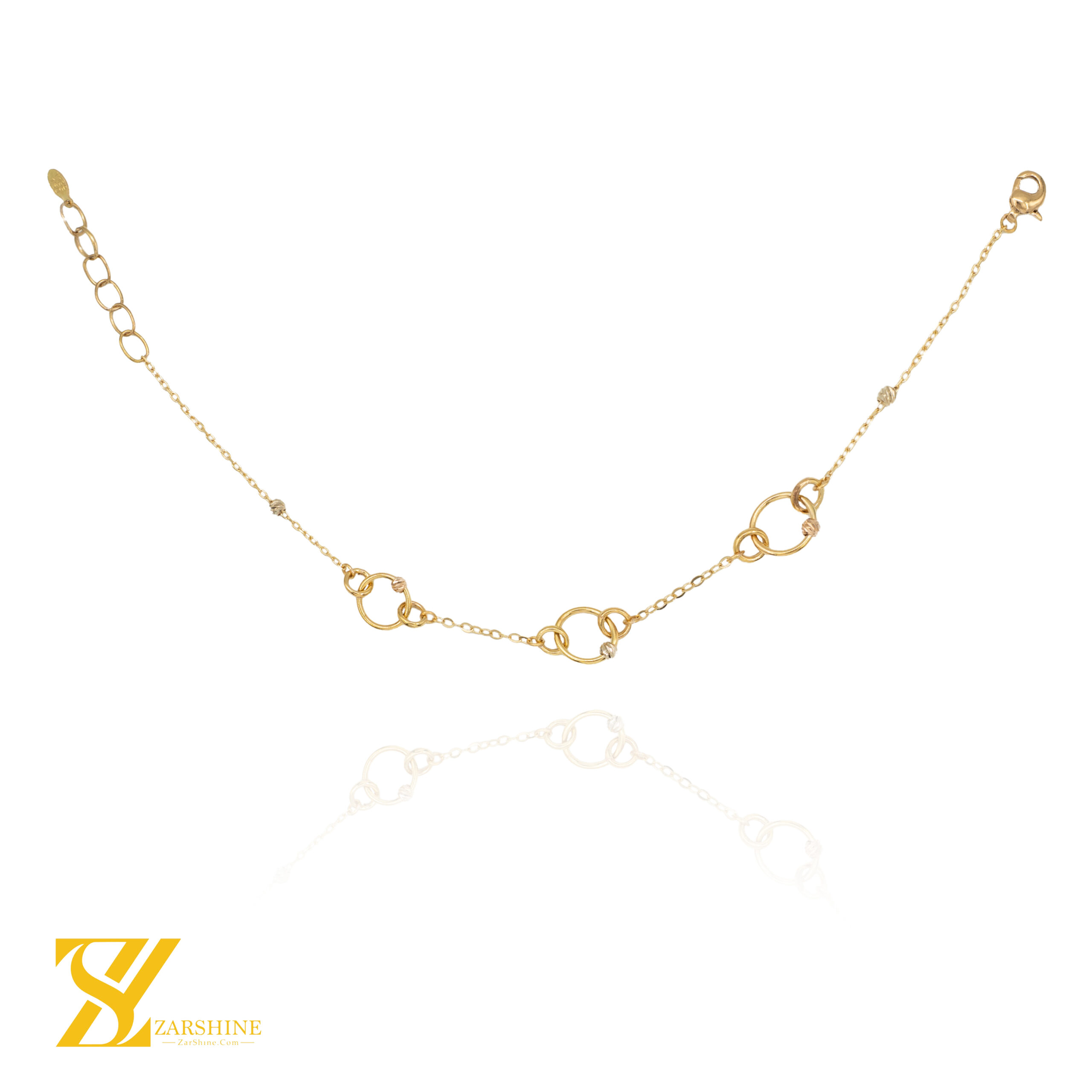 دستبند طلا حلقه ای با گوی البرنادو