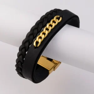 دستبند طلا اسپرت چرم کارتیه