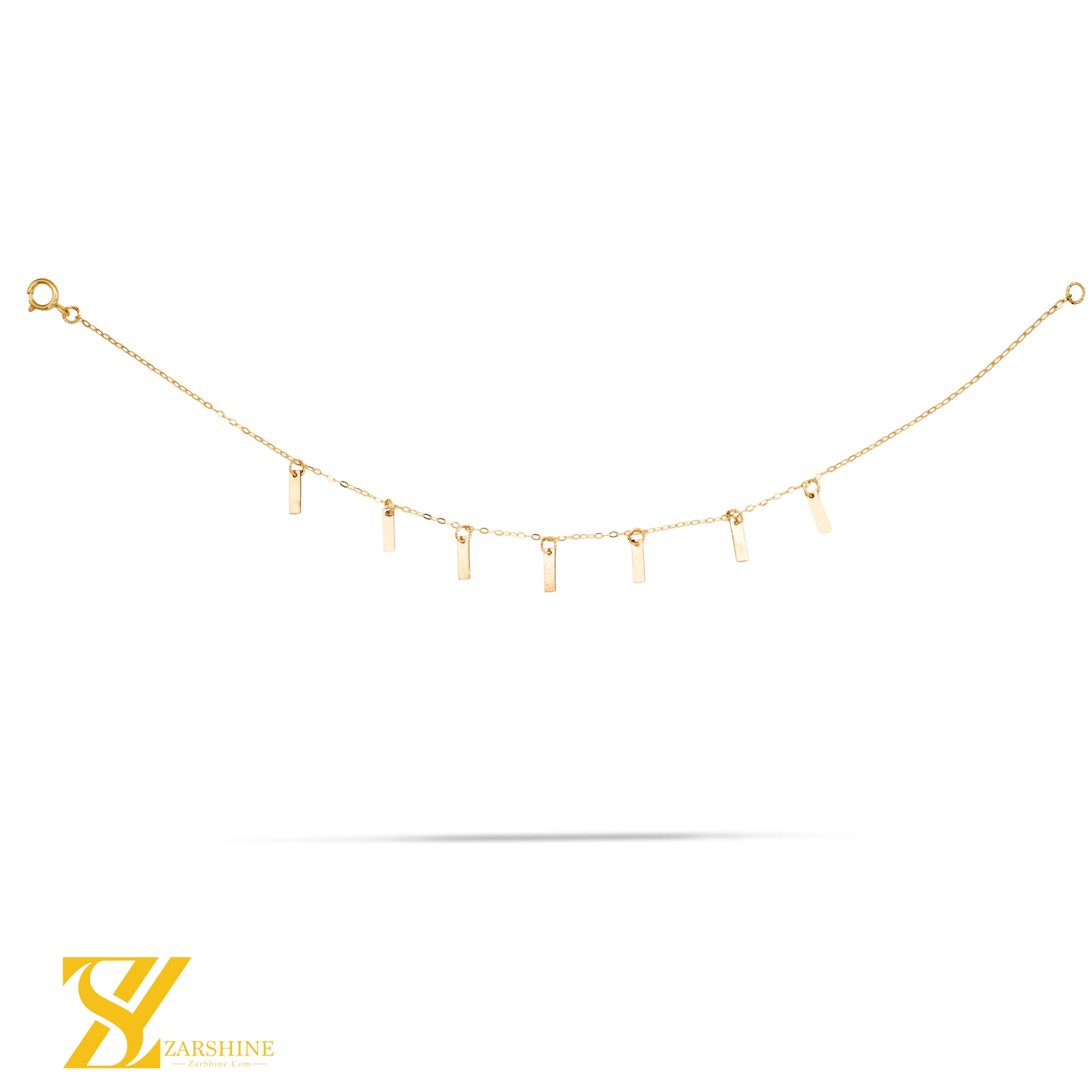 دستبند طلا طرح پولکی مستطیلی