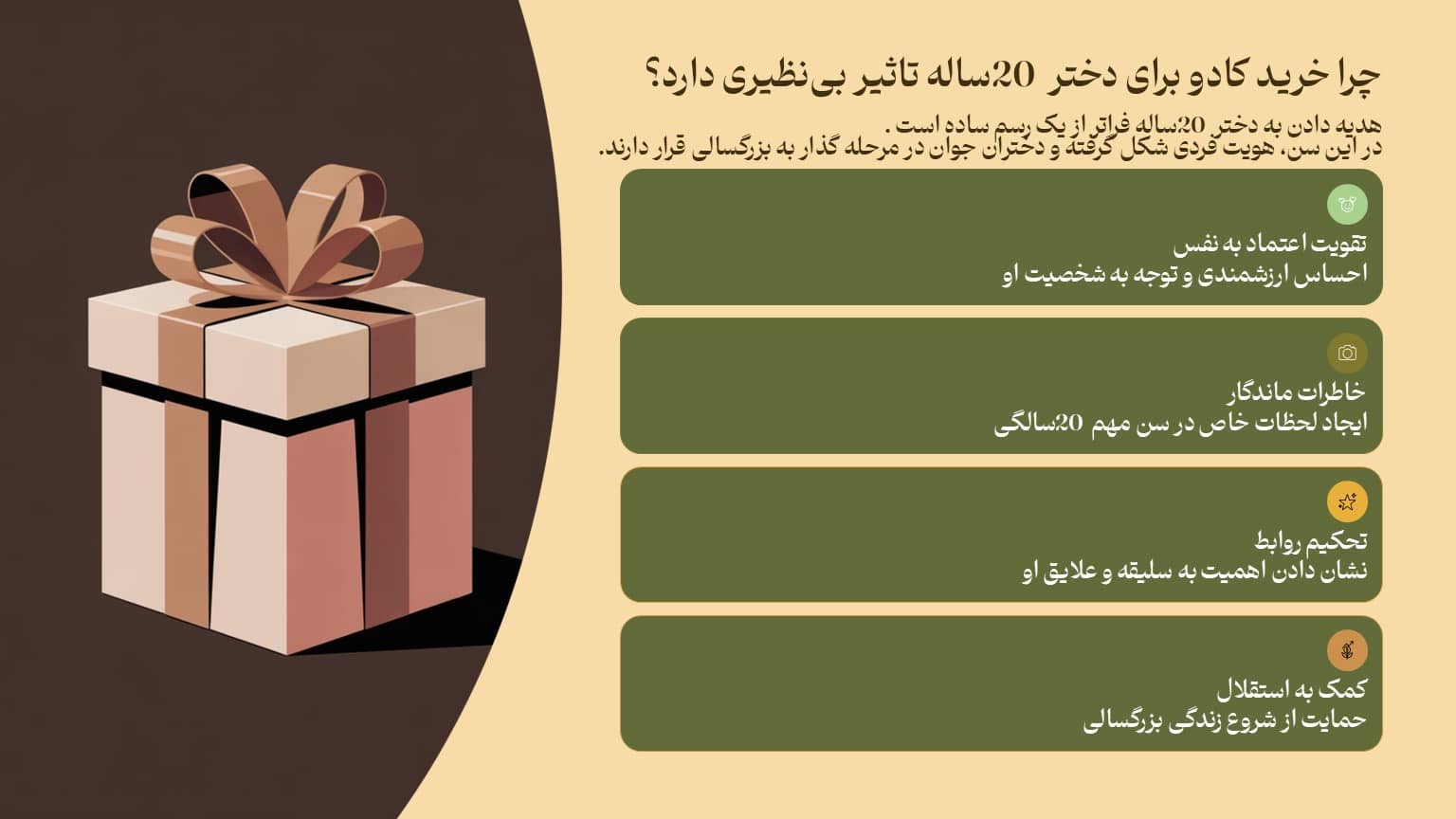 چرا خرید کادو برای دختر 20 ساله تاثیر بی نظیری دارد