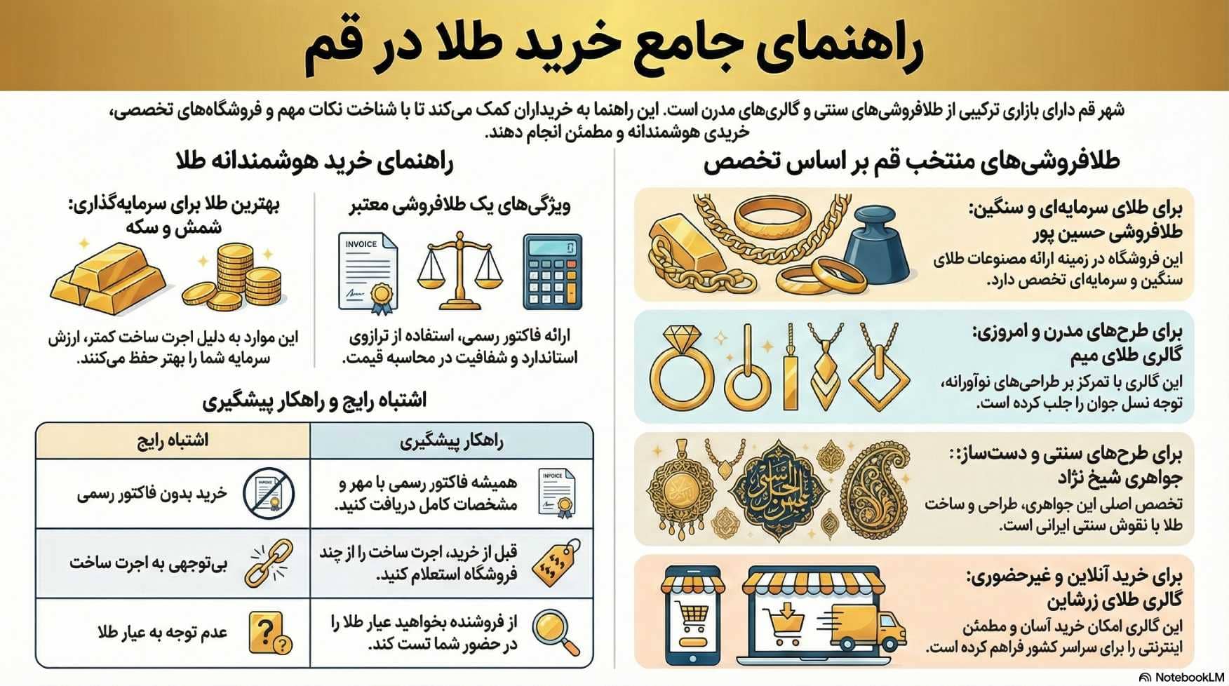 راهنمای خرید طلا در قم